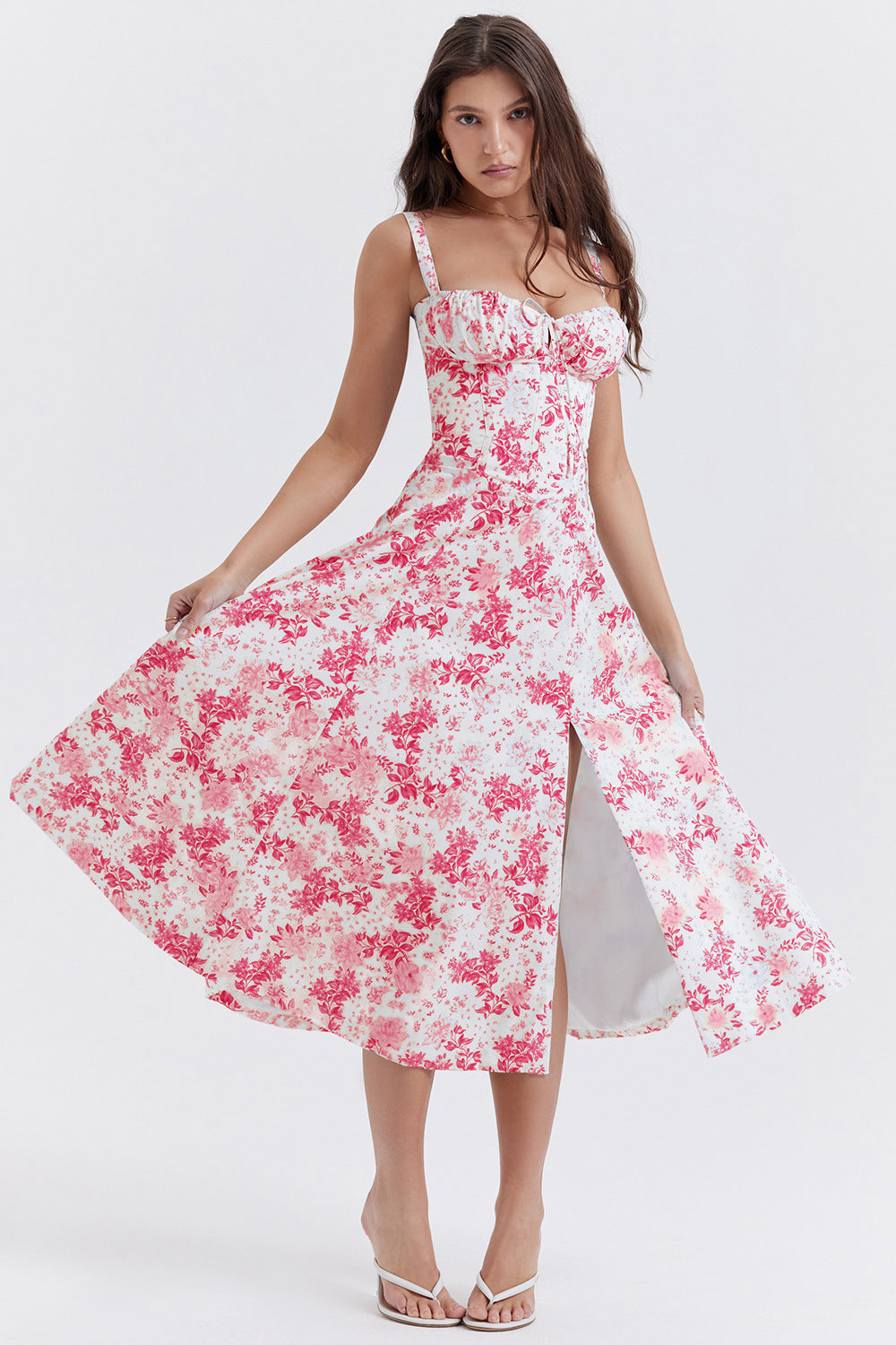 Corset Detail A Line Midi Dress