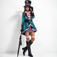 Whimsical Mad Hatter Cosplay Costume - Colorful Stage Outfit