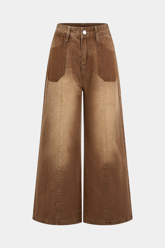 Denim High Waist Wide Leg Jeans