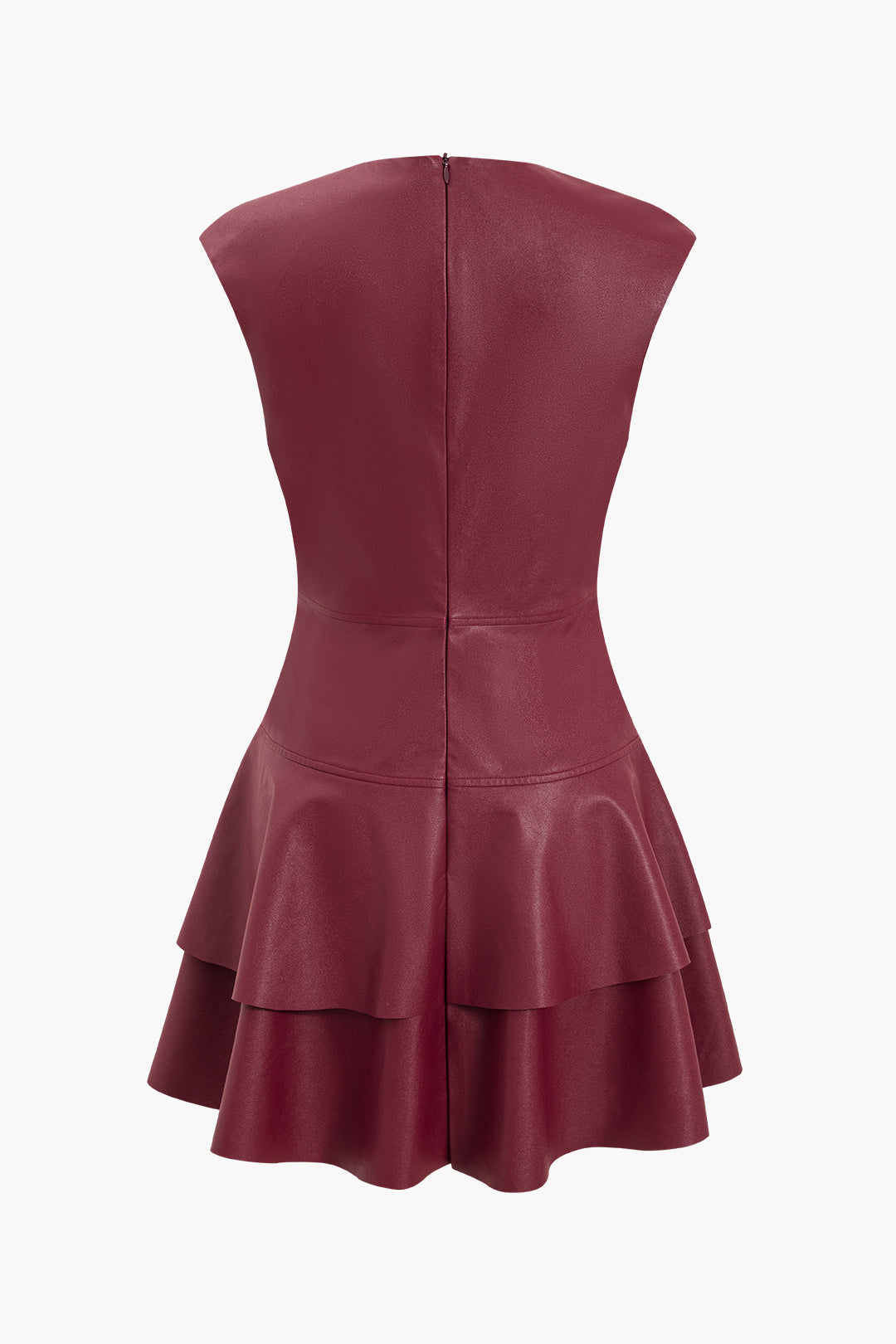 Deep V-Neck Sleeveless Tiered Mini Dress