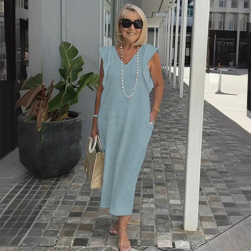 Cotton linen sleeveless dress
