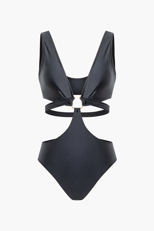 Cut Out V-neck One-Piece Swimsuit
