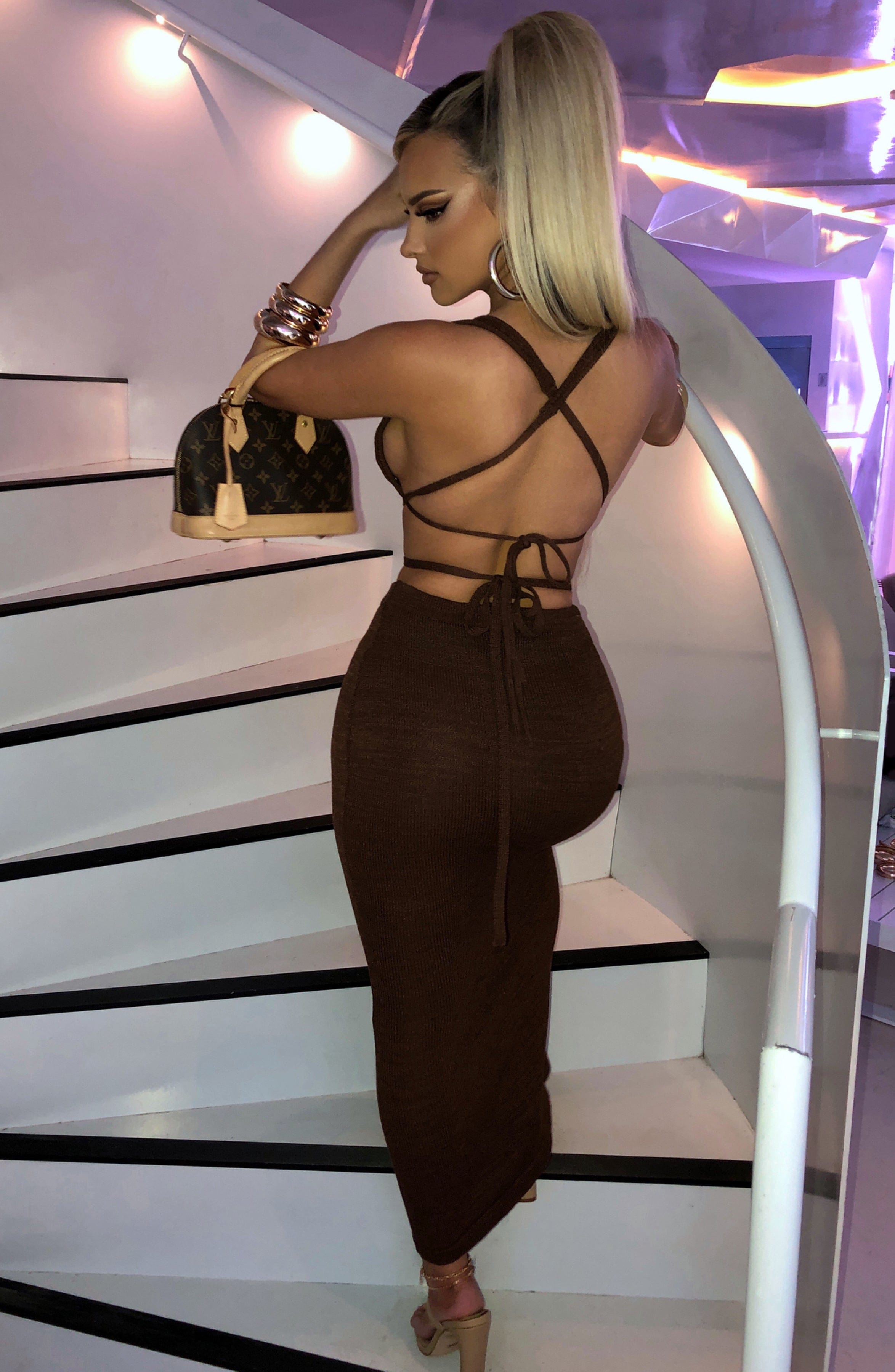 Alexa Maxi Skirt - Chocolate