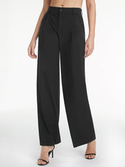 High Waisted Relaxed Straight Leg Dress Pants