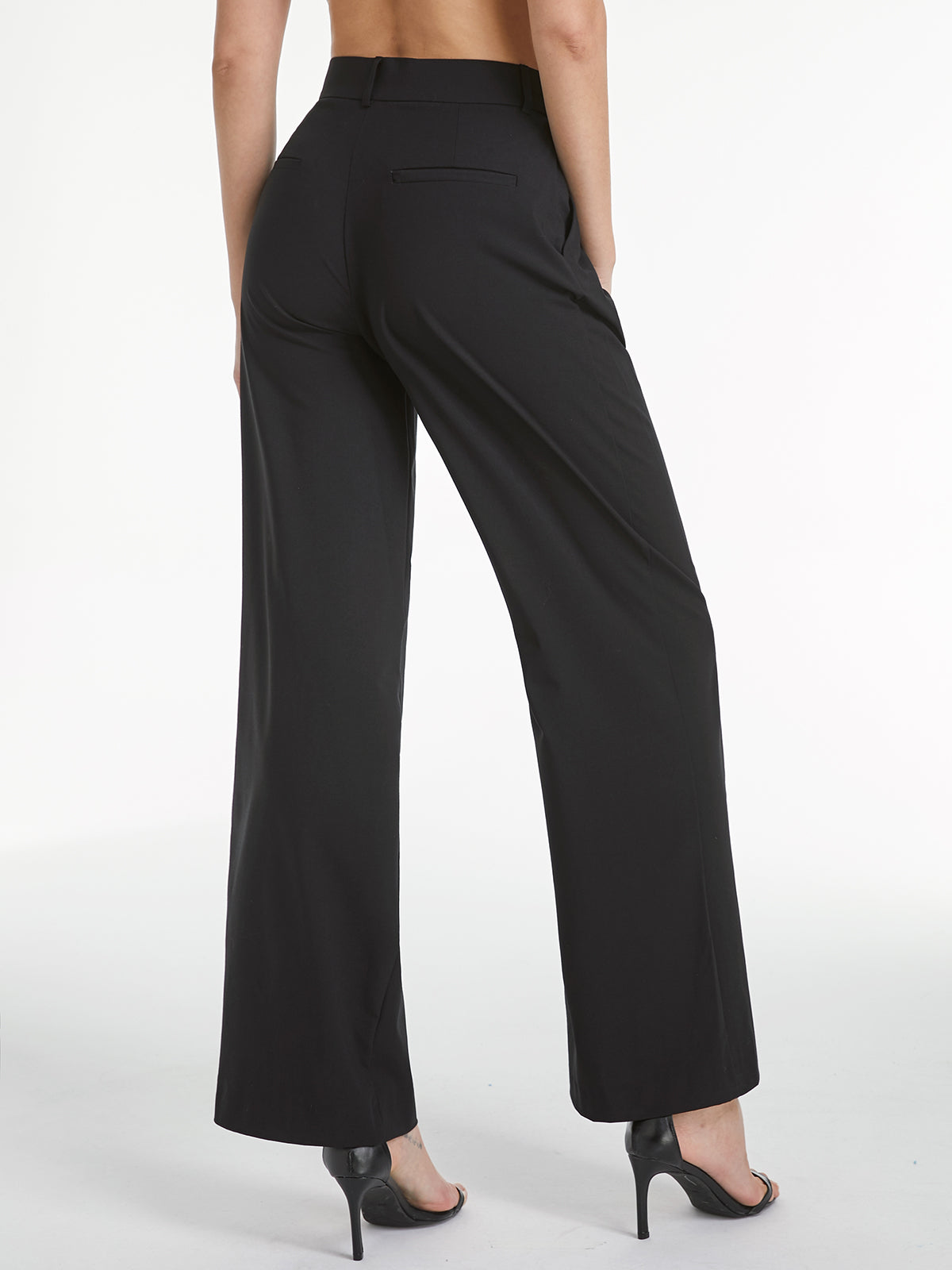 High Waisted Relaxed Straight Leg Dress Pants