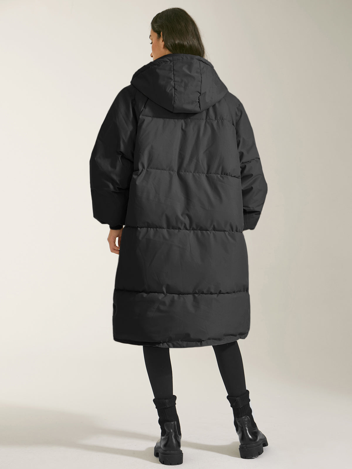 Long Hooded Puffer Parka Coat