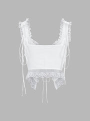 Fly Away Fairytale Lace Trim Crop Cami Top