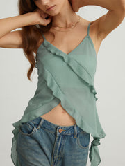 Ruffle Trim Tank Top