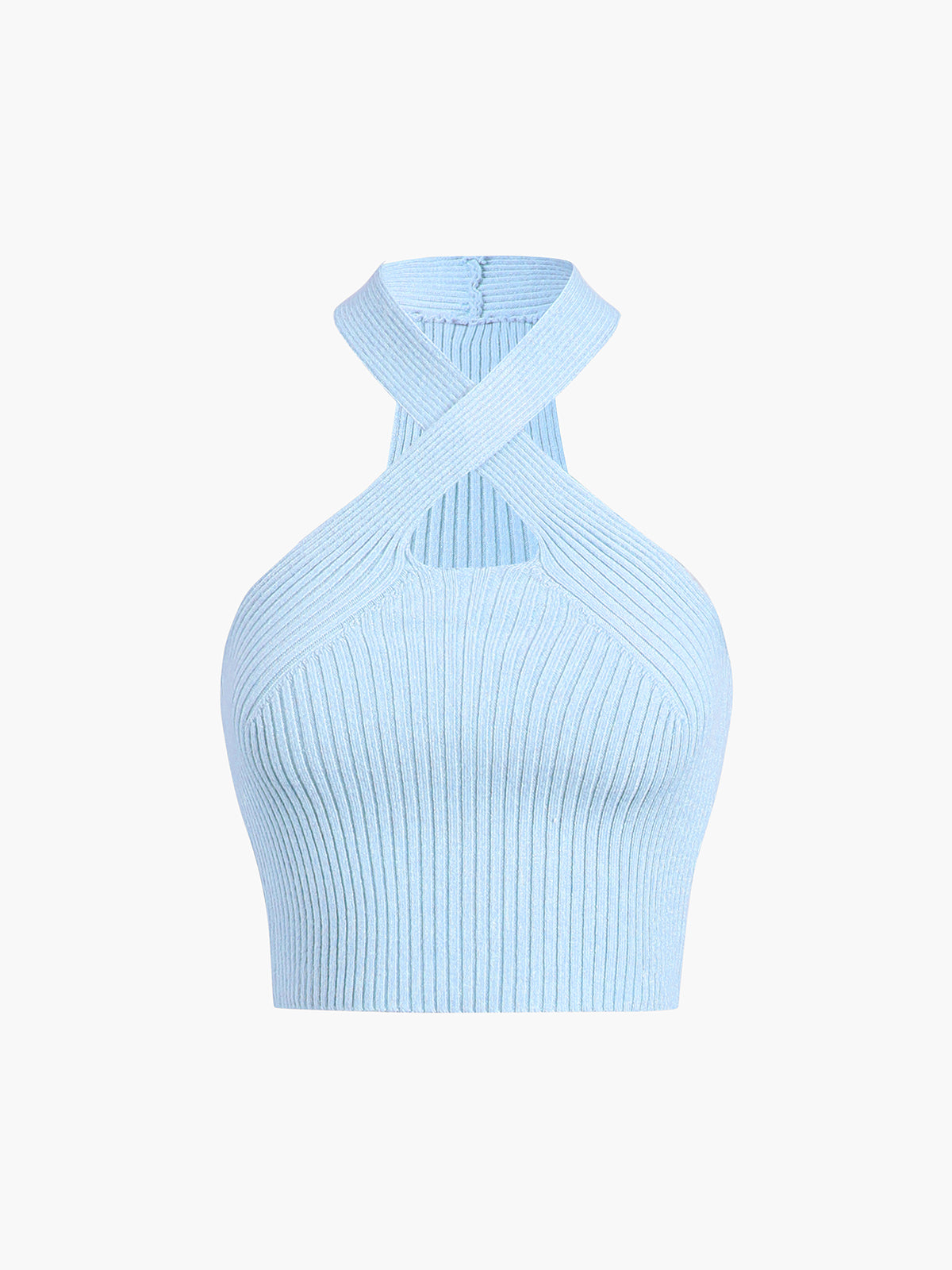 Halter Cutout Rib Crop Top
