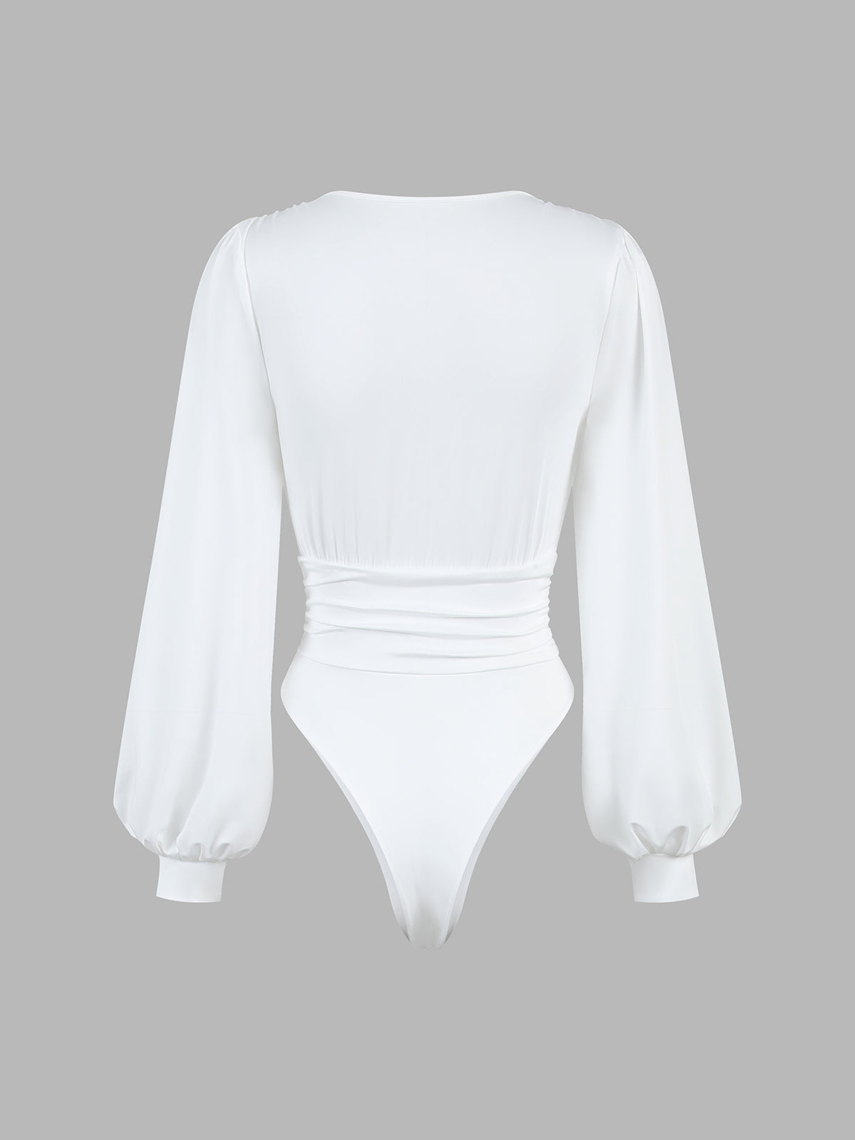 Lantern Sleeve Ruched Bodysuit