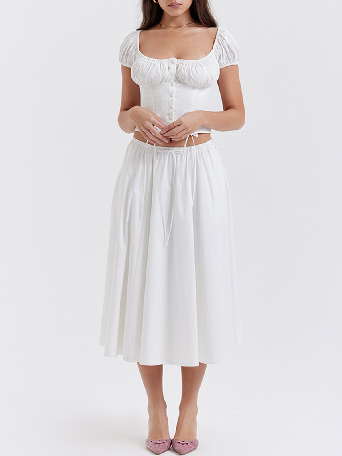 Cowgirl Aesthetics Drawstring Corset Crop Top