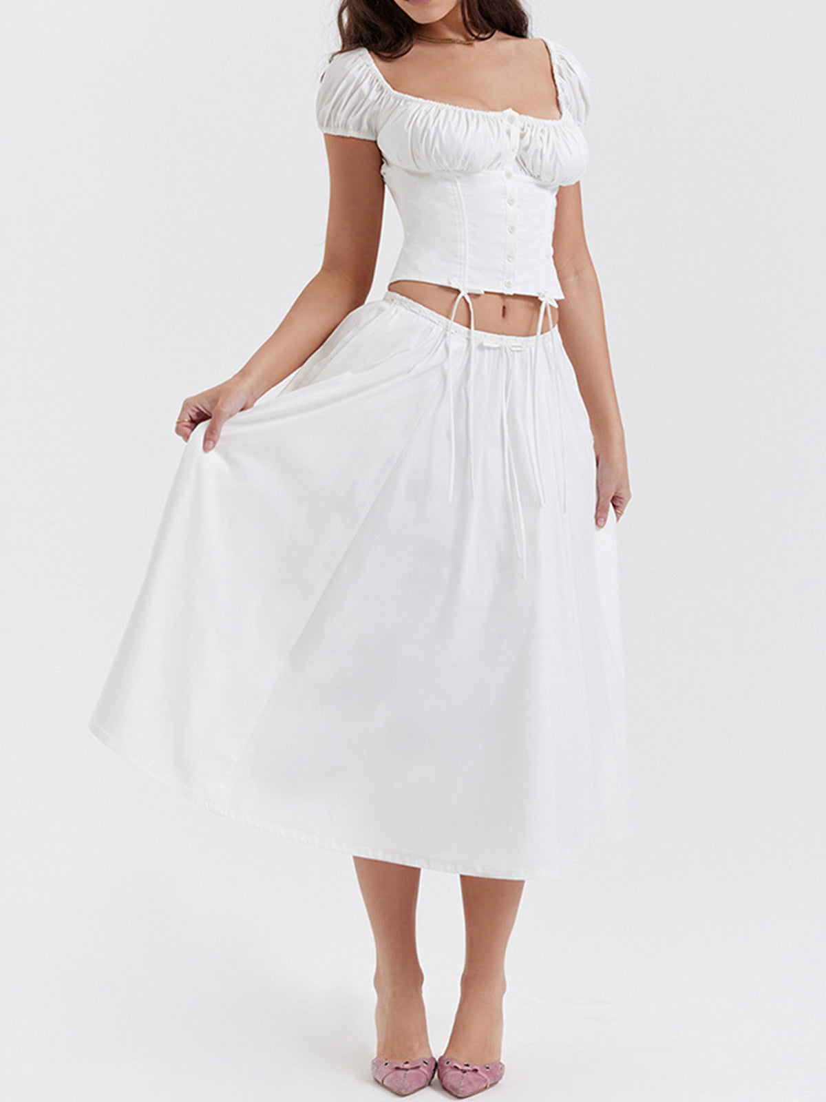 Cowgirl Aesthetics Drawstring Corset Crop Top