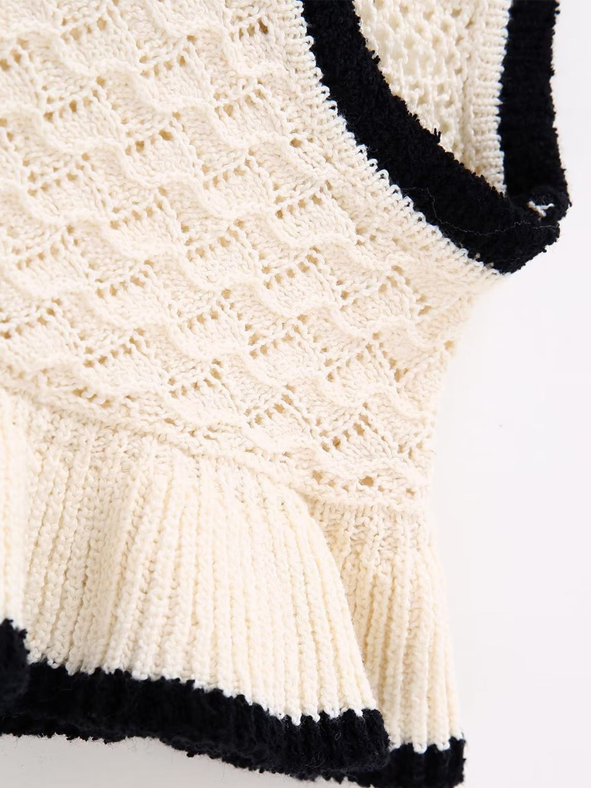 Maze Crochet Eyelet Flounce Tank Top