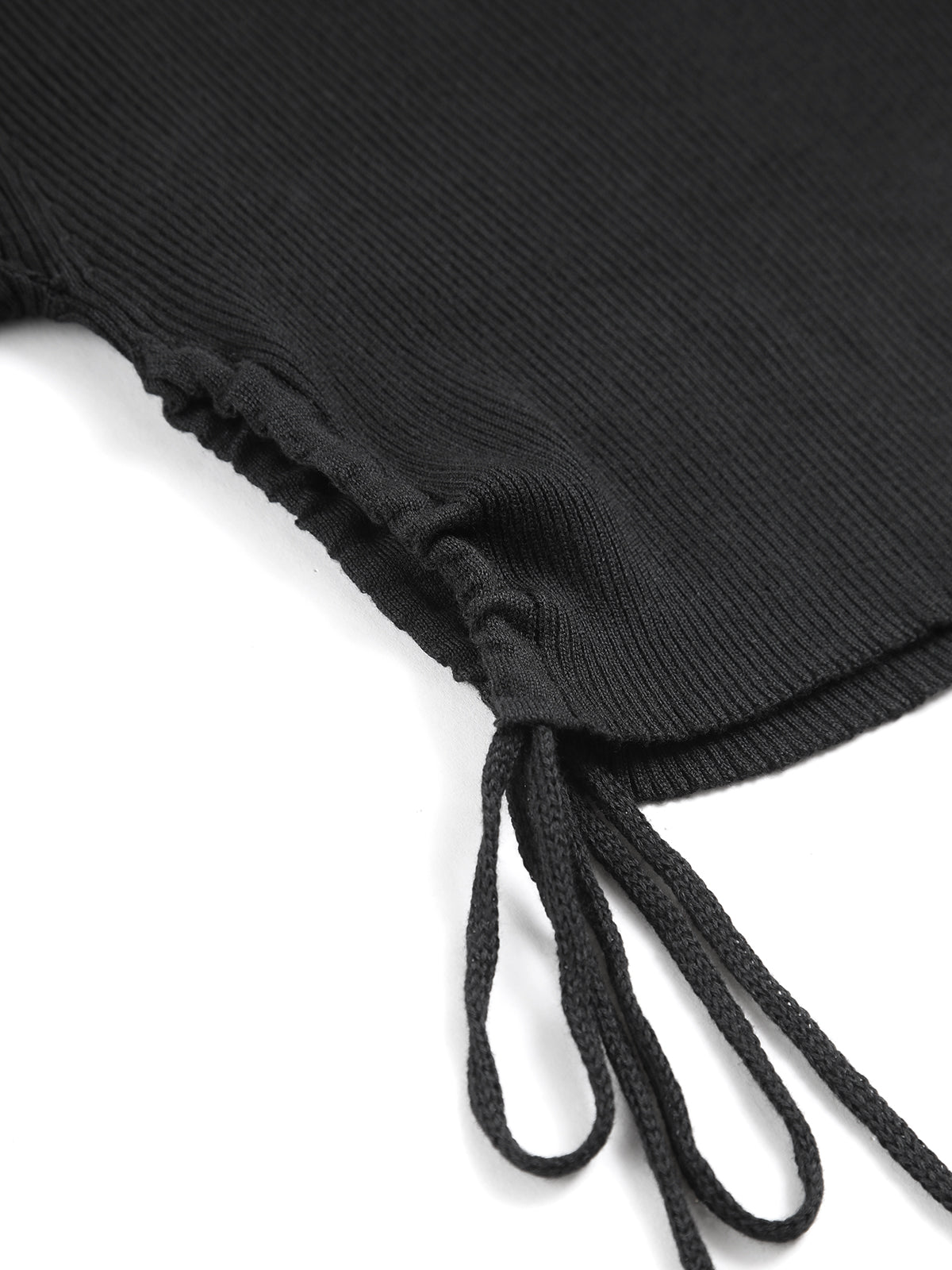 Drawstring Ruched Crop Sweater