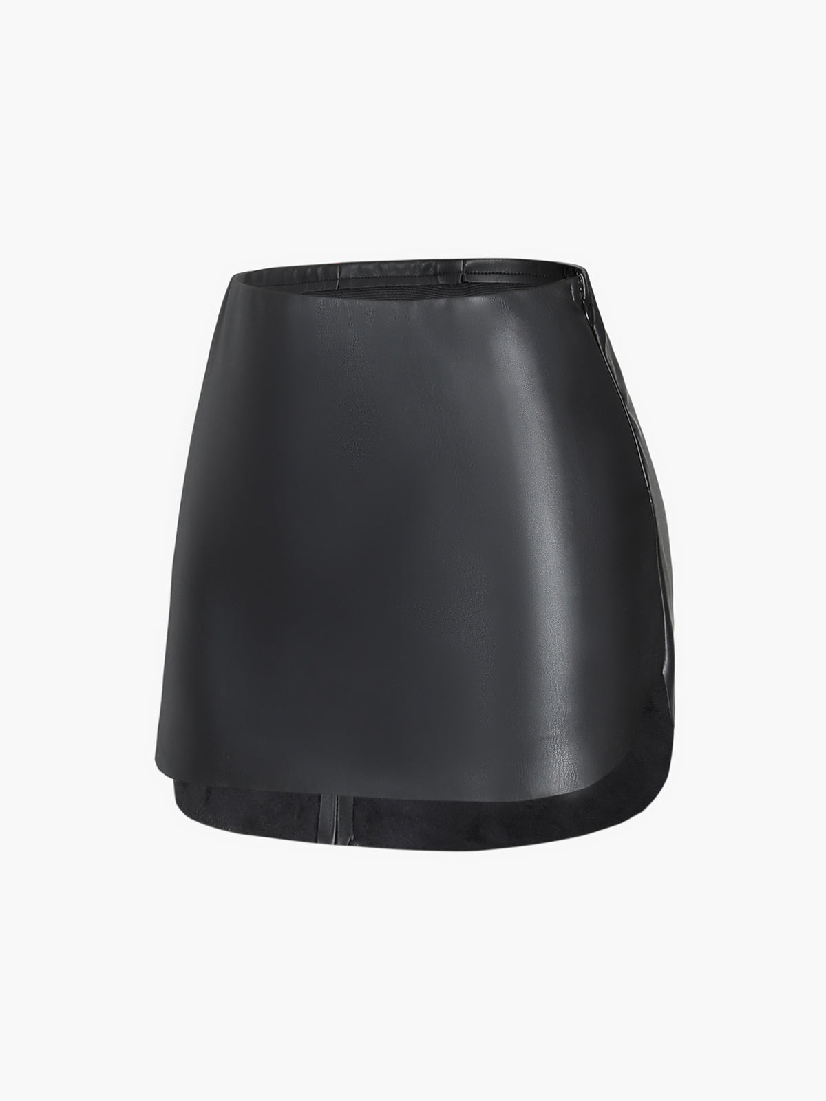 Faux Leather Zippered Mini Skirt