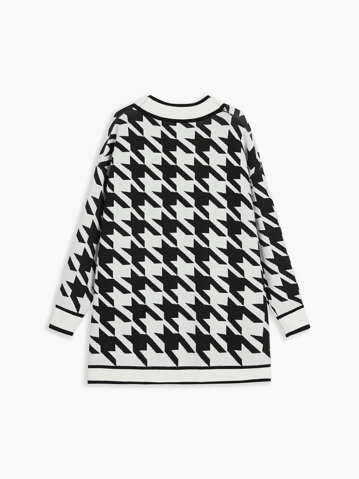 Houndstooth Long Cardigan