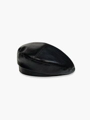 Faux Leather Beret Hat