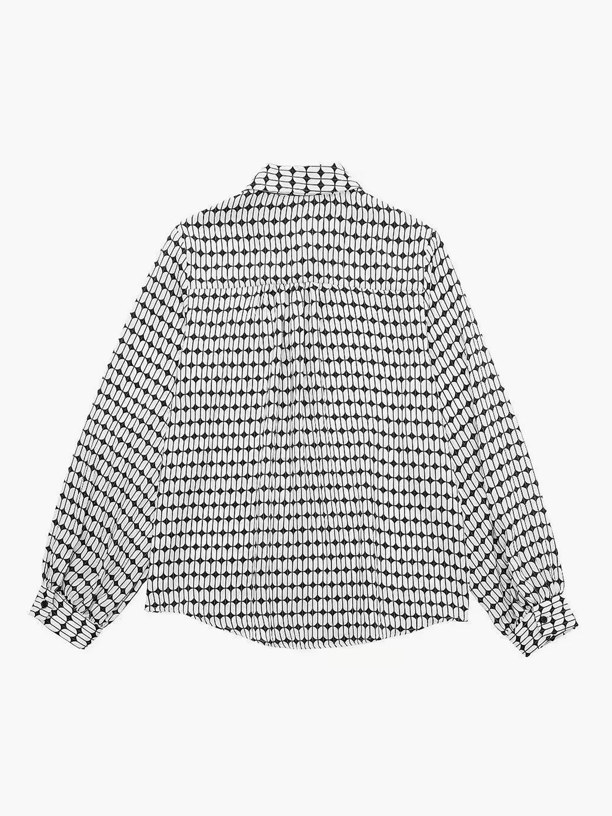 Geometric Print Oversized Shirt