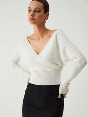 Snowflake Knit Wrap Top