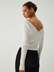 Snowflake Knit Wrap Top