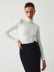 Solid Mock Neck Long Sleeve Top