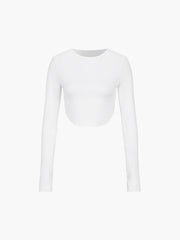 Minimalism Long Sleeve Crop Shirt