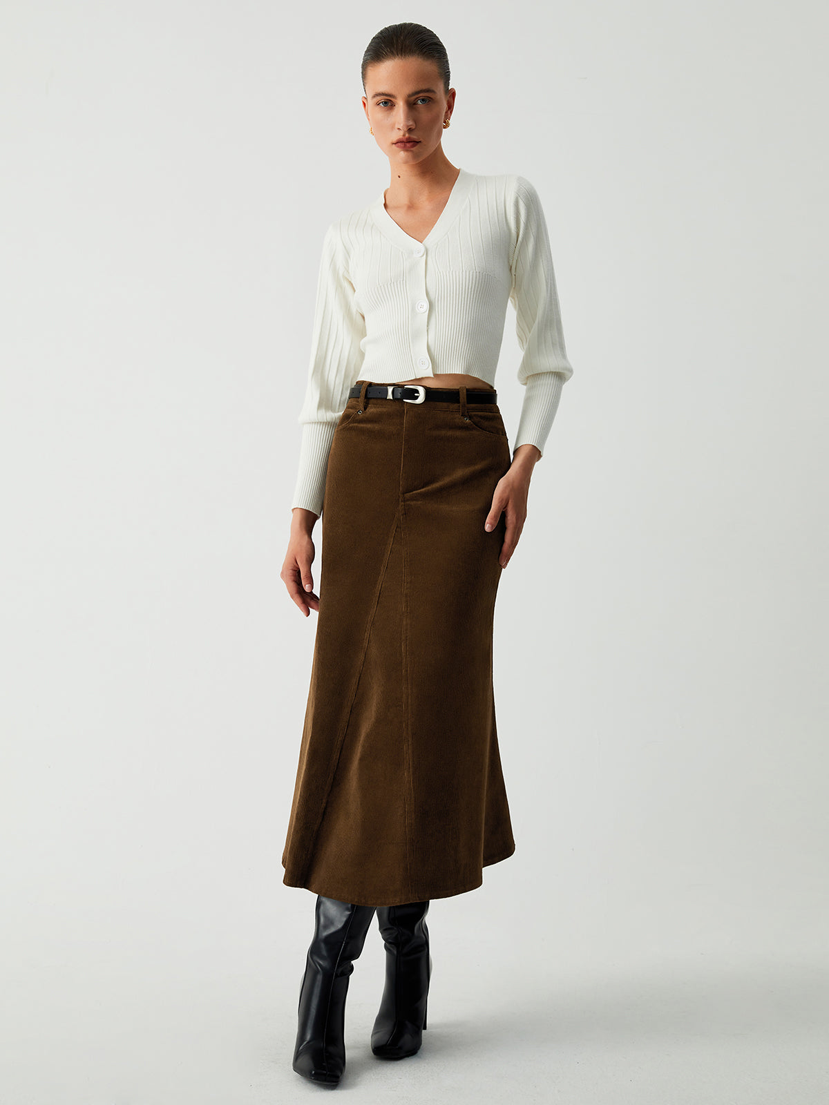 Maple Corduroy Midi Skirt