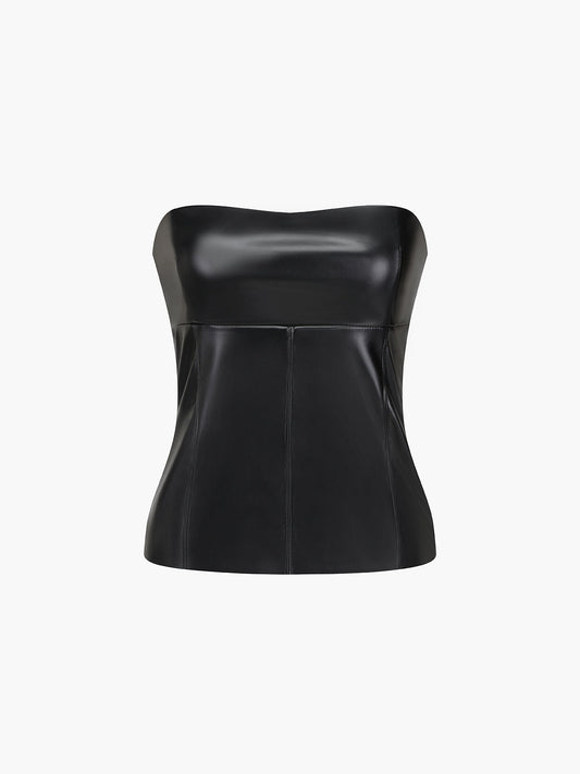 Leather Tube Crop Top