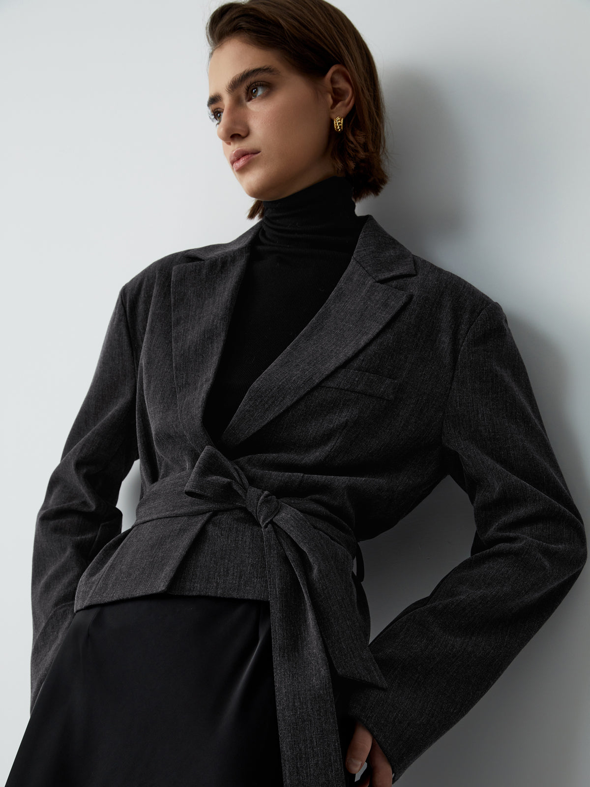 First Choice Belted Crop Blazer