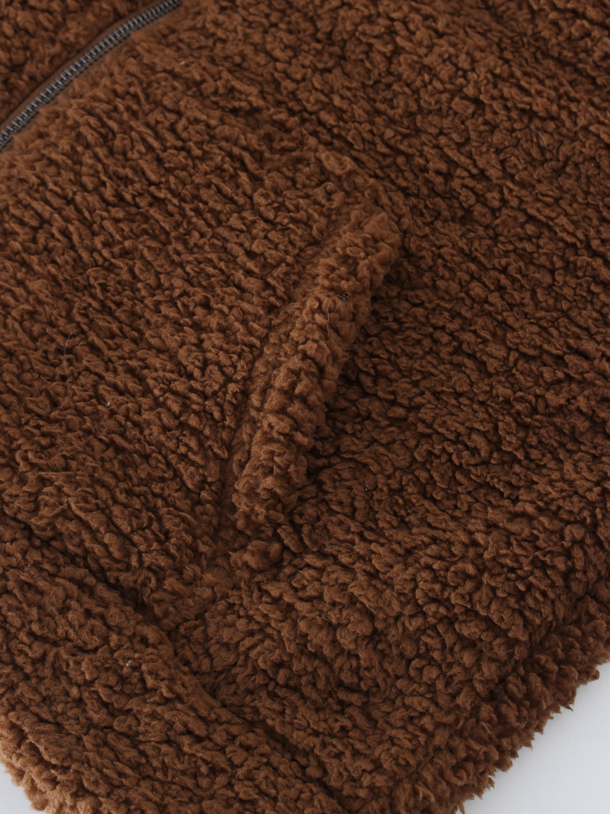 Caramel Stand Collar Fleece Jacket