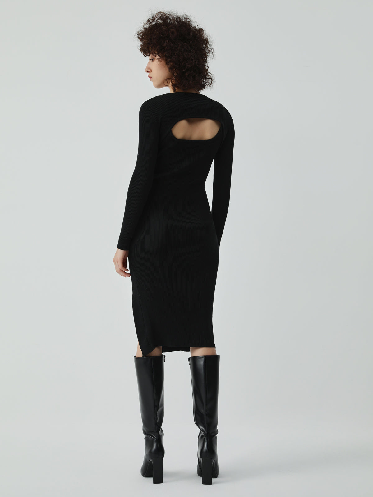 Leisure Bolero Two Piece Long Sleeve Midi Knit Dress