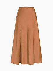 Terracotta Flowy Slit Midi Skirt