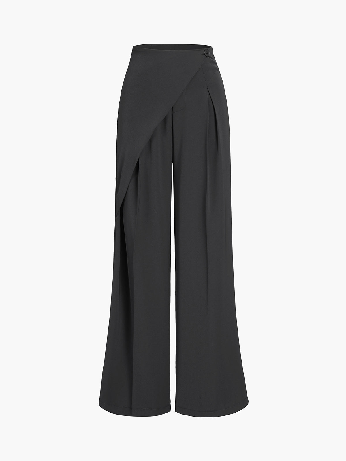 Asymmetric Layered Wide Leg Dress Pants