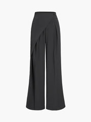 Asymmetric Layered Wide Leg Dress Pants