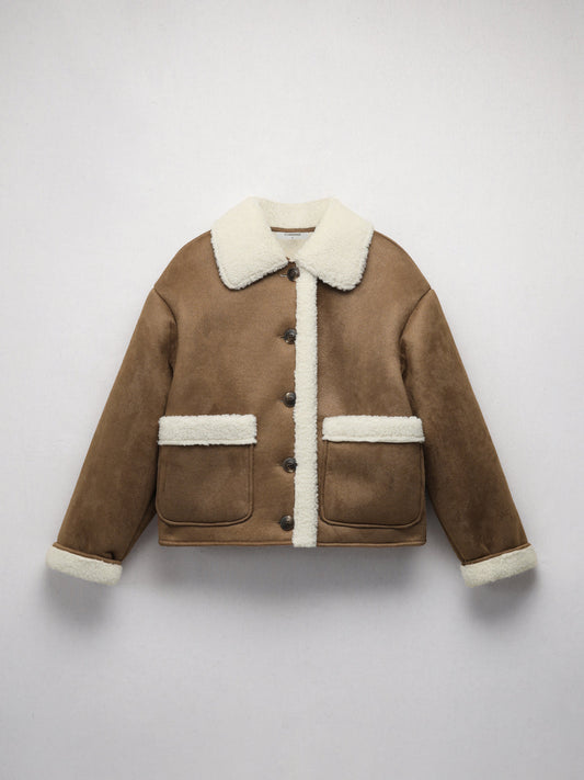 Teddy Fleece Patchwork Jacket