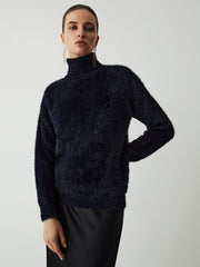 Fuzzy Turtleneck Sweater