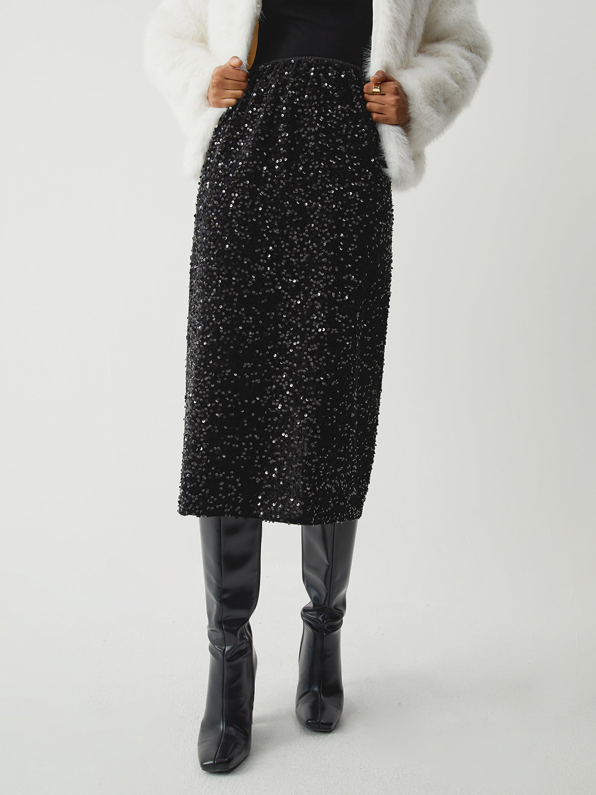 Sequined Midi Skirt