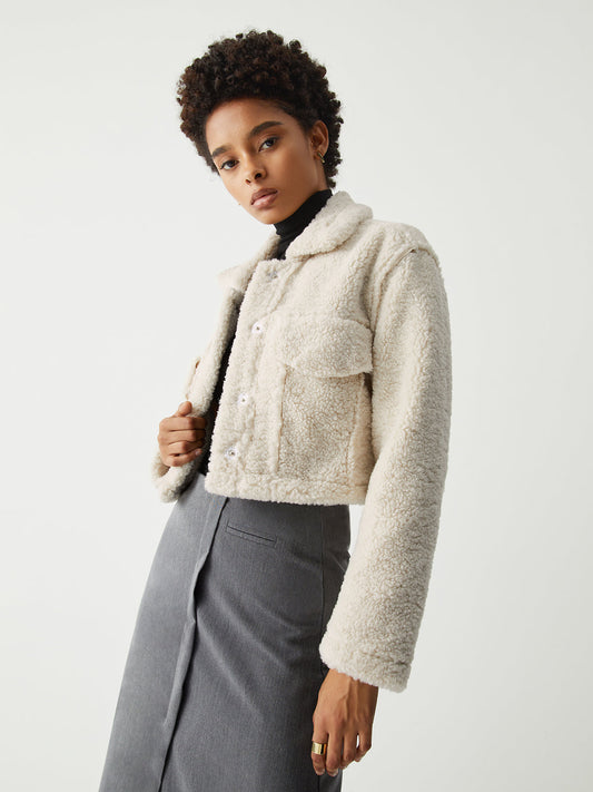 Terry Fleece Crop Jacket