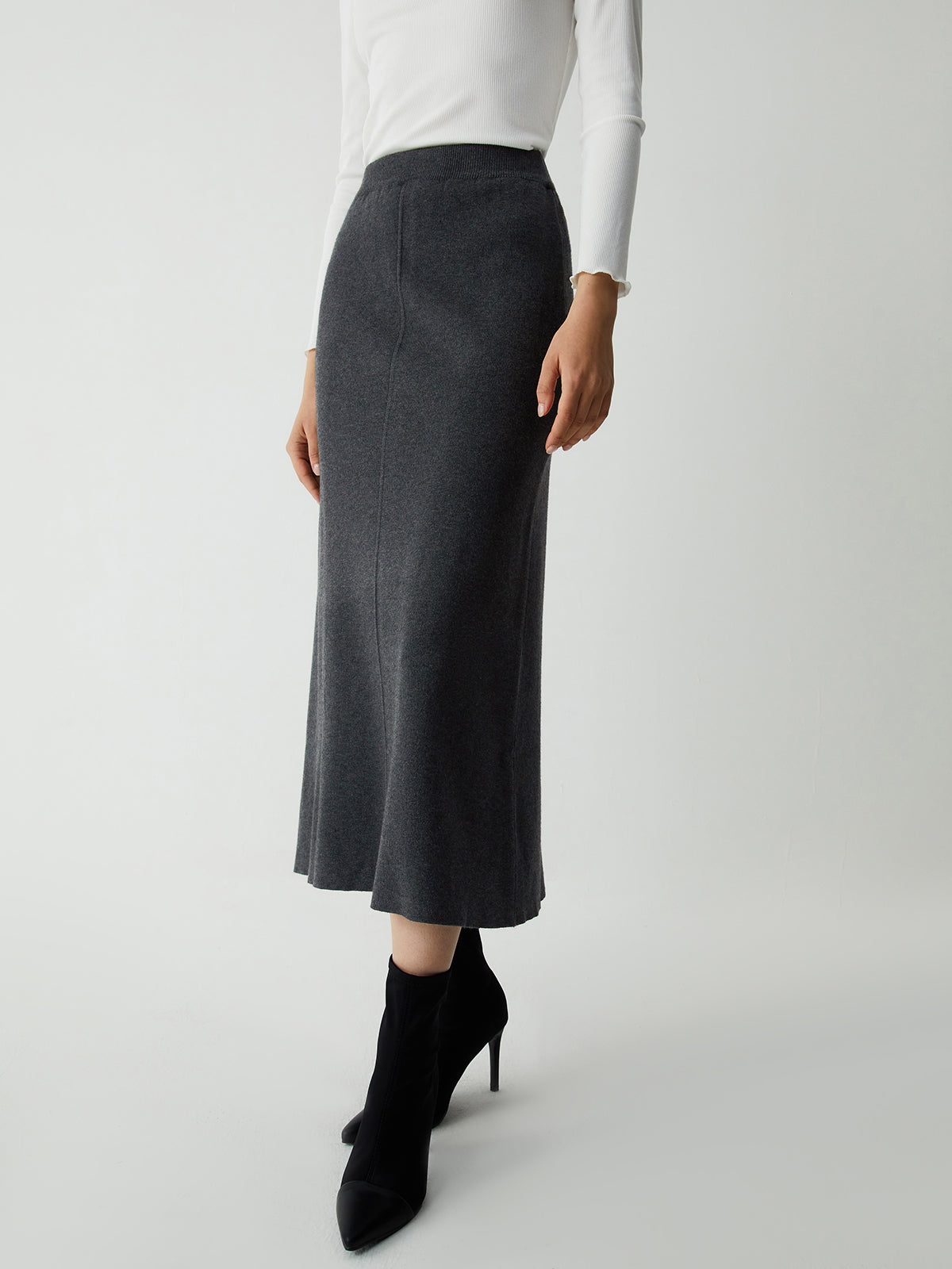 Leisure High Waist Knit Skirt