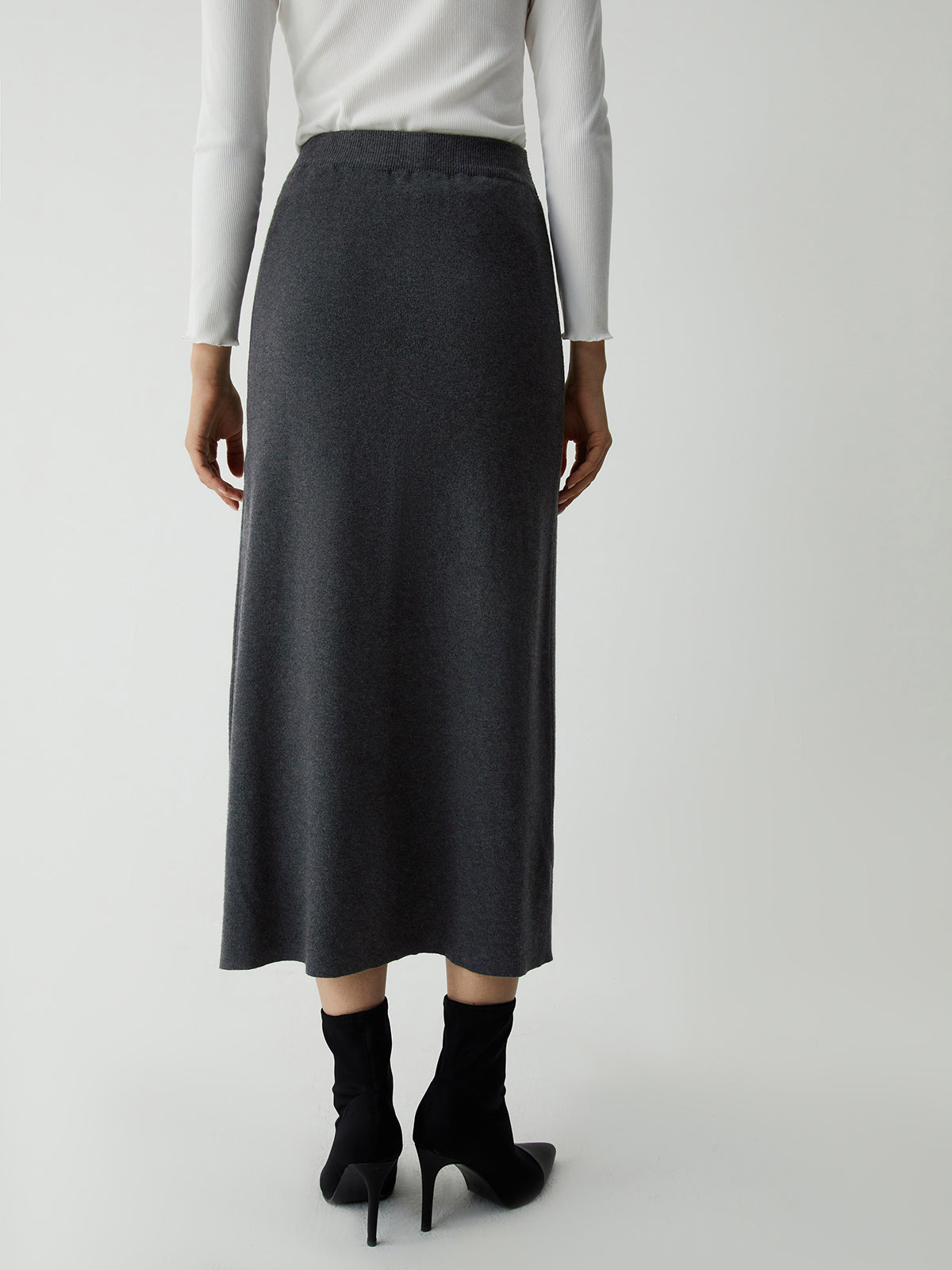 Leisure High Waist Knit Skirt