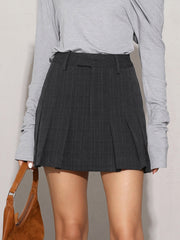 Glen Check Pleat Mini Skirt