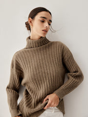 Oversized Turtleneck Long Sleeve Knit Top