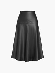 Leather Flowy Midi Skirt