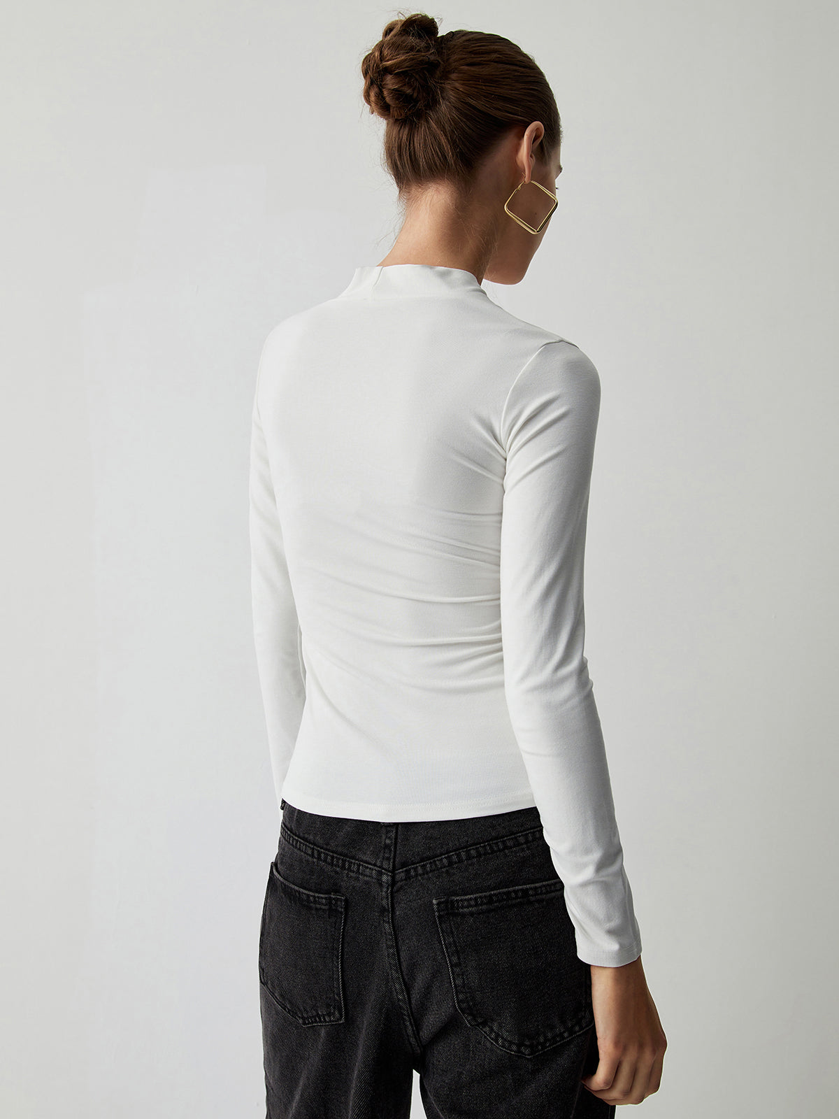 Knotted Ruched Long Sleeve Shirt