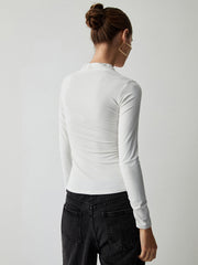 Knotted Ruched Long Sleeve Shirt