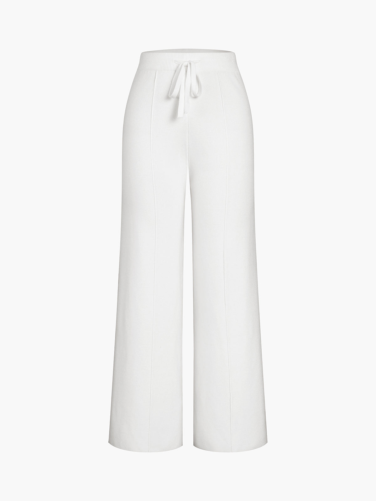 Drawstring Knit Wide Leg Pants