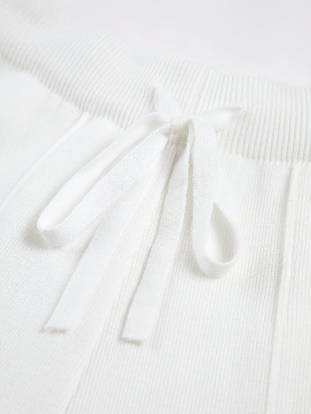 Drawstring Knit Wide Leg Pants