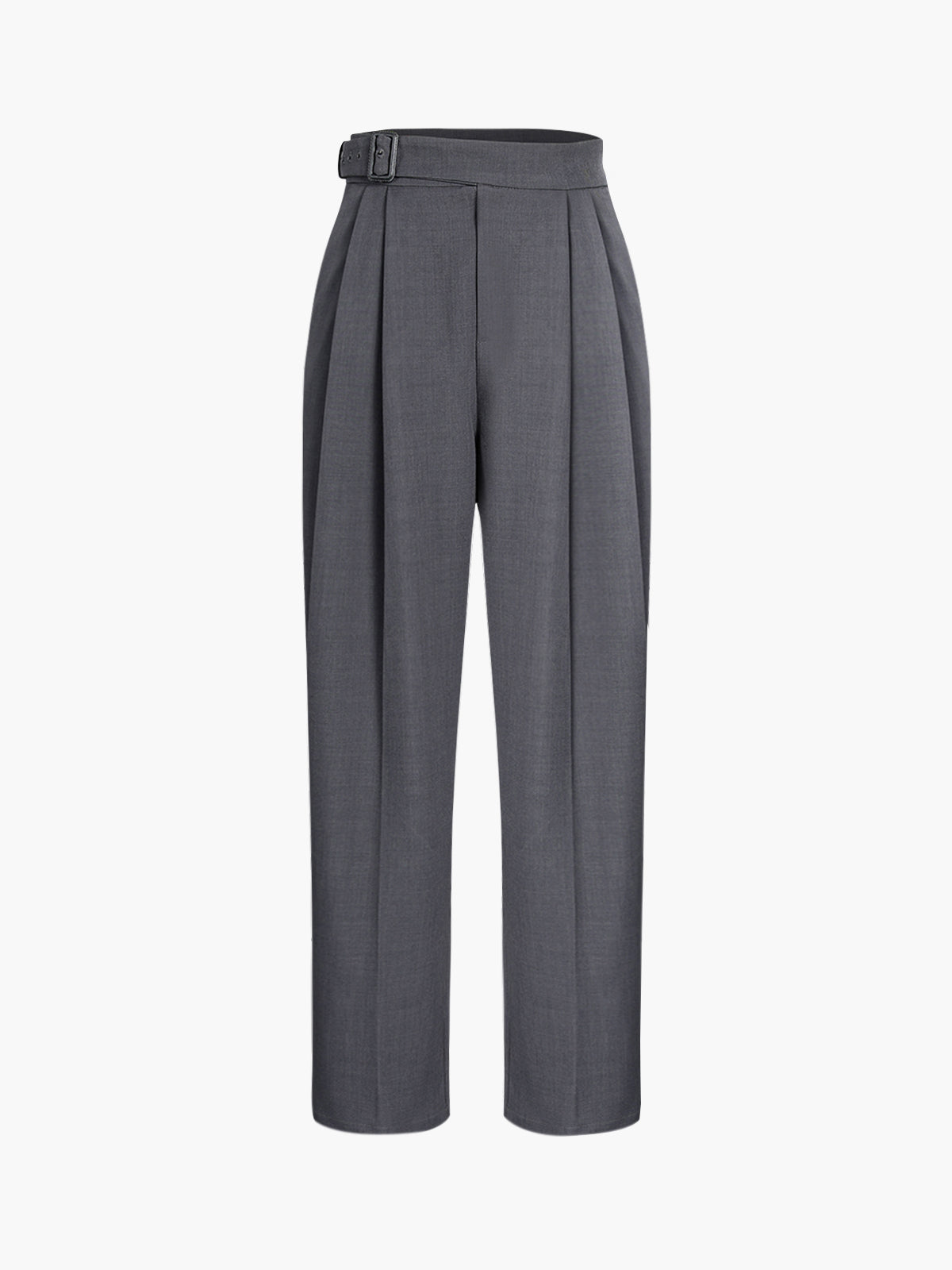 Belted Straight Leg Dress Pants
