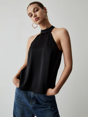 Halter Satin Tank Top