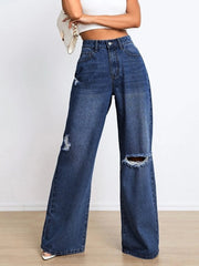 Distressed Details Denim Boyfriend Jeans